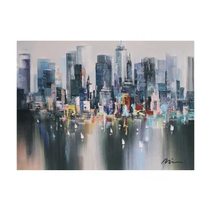 City Abstract Handmade Oil Painting 90x71cm