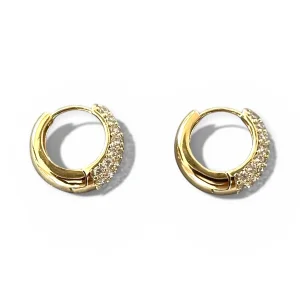 Gossa 14k Rhodium Plated Mini Hoop Earrings