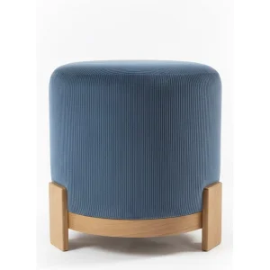 Katsu, 100% Wooden Legged Velvet Puff/footrest Stool