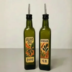 500 Ml Glass Oil Dispenser Set - Two Designs