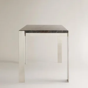 Mermer Metal Yardimci Sehpa