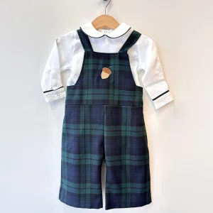 Acorn Embroidered Romper Shirt Set