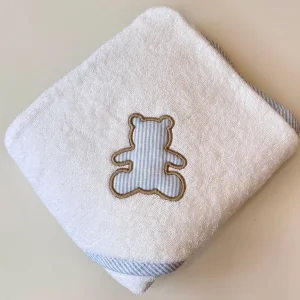 Teddy Blue Swaddle Towel