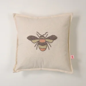 Honey Bee - Simli Arı Figürlü Punch Kırlent Kılıfı