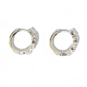 Arri Silver Color Rhodium Plated Mini Hoop Earrings