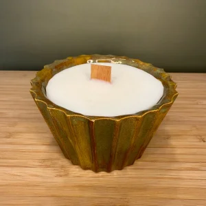 Handmade Artisan Vessel With Wood Wick | Minimalist Home Decor | Natural Wax