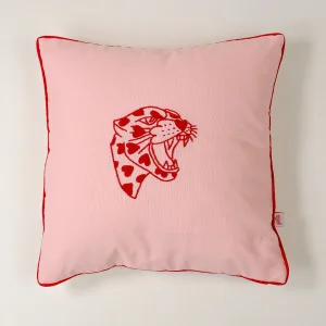 Fierce Panther   | Handmade Embroidered Decorative Cushion Cover
