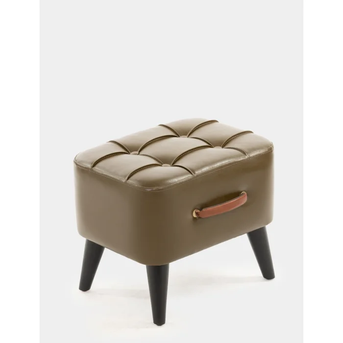 Ottocase Nostalgic Handmade Quilted Leather Pouf image 3