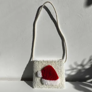 Santa Hat Motif Tufting Teddy Bag