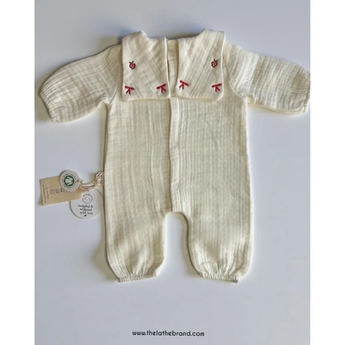 Pink Vintage Embroidered Muslin Newborn Set image 4