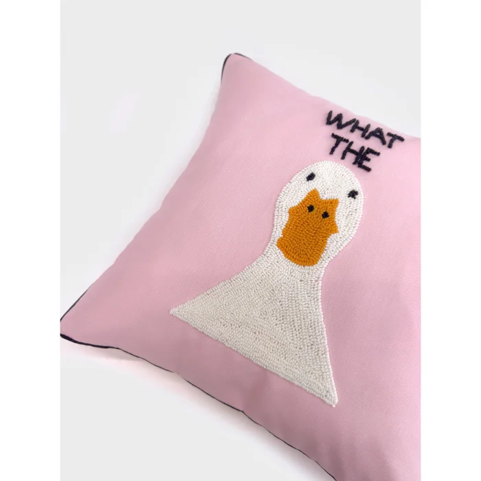 What The Duck - Punch Embroidered Decorative Cushion Cover image 4