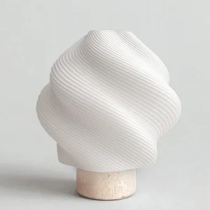 Flume Travertine Modern Table Lamp