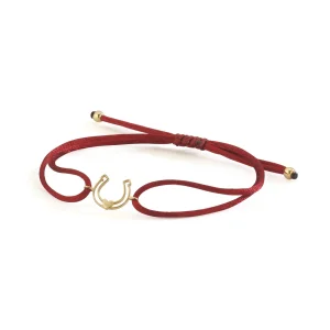 14k Gold Horseshoe Cord Bracelet