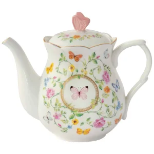 Dancing Butterflies Porcelain Teapot