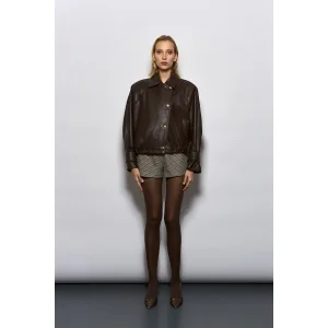Chestnut Brown Leather Jacket