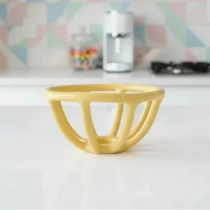 Pastel Yellow Ceramic Basket