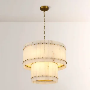 Aurelius Alabaster Round 2-tiered Chandelier