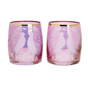 Pigeon 2'li Lüsterli Ve Gravürlü Cam Bardak Seti