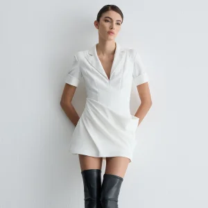 White Polo Collar Dress