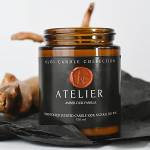 Atelier Amber, Oud And Vanilla Scented Natural Soy Hand-poured Jar Candle