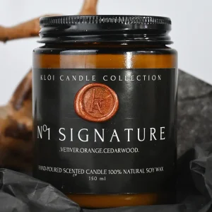 No1 Signature Vetiver, Oud & Orange Scented Natural Soy Hand-poured Jar Candle