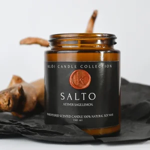 Salto Sage, Ocean And Vetiver Scented Natural Soy Hand-poured Jar Candle