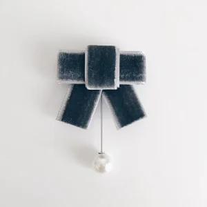 Grey Ribbon Brooch