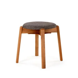 Arc Solid Walnut Pouf