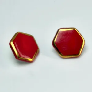 Altıgen Porselen Küpe - 1