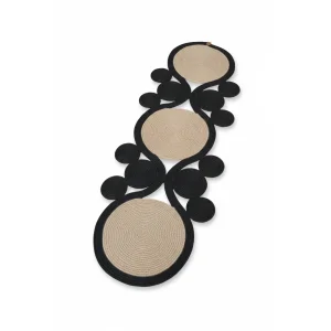 El Dokuması Jüt Masa Runnerı - Asimetrik Rustik Sehpa Dekoru