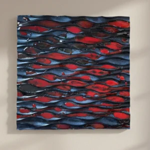 Modern 3d Dalgalı Ahşap Duvar Tablosu - Epoksi El Boyaması