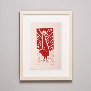 Tavus // Framed Original Linocut Print