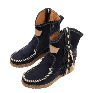 Bella Women's Suede Leather Platform Boots