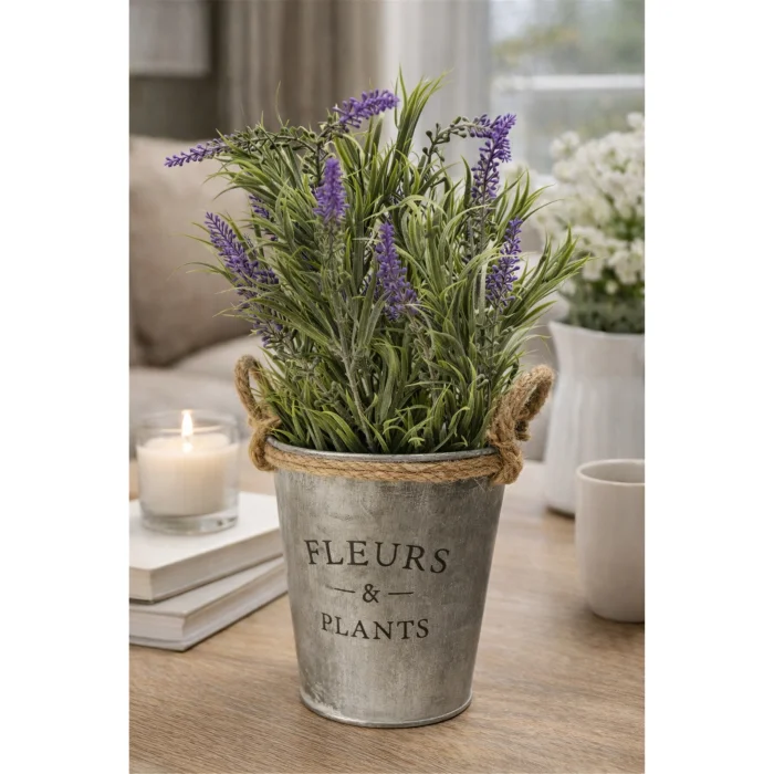 Potted Faux Lavender Plant image 4