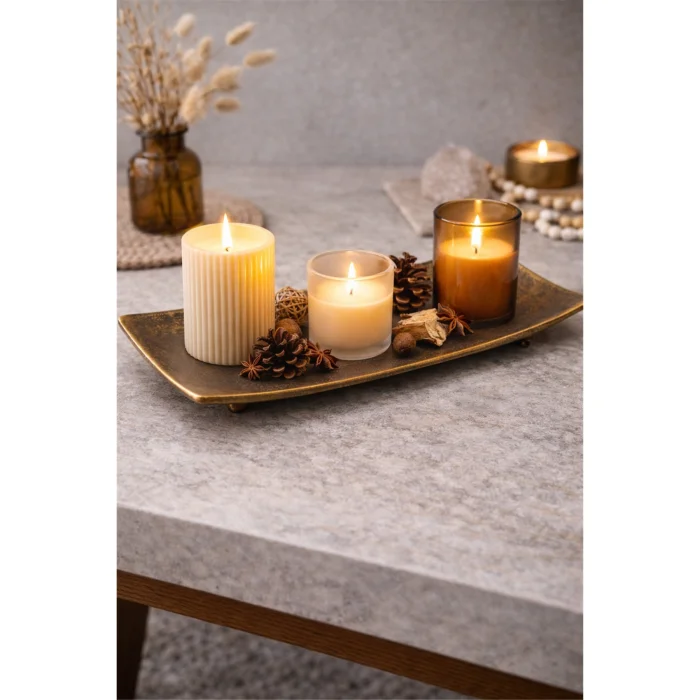 Gold-tone Rectangular Decorative Tray image 3
