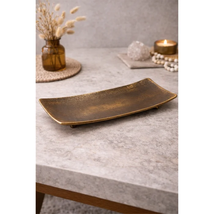 Gold-tone Rectangular Decorative Tray image 2