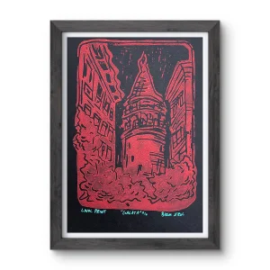 Galata El Yapımı Linol Baskı Resim