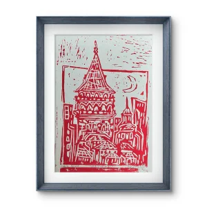 Mid Galata Handmade Linol Print