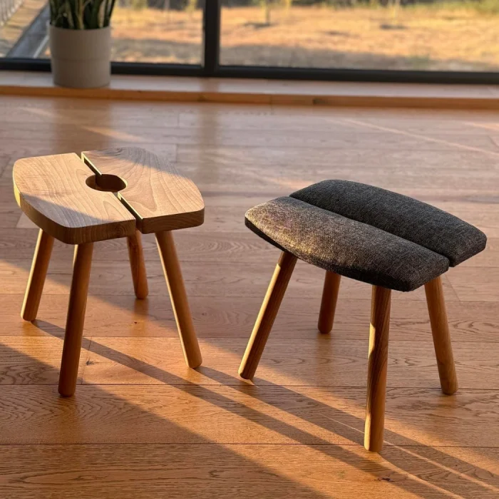 Almond Solid Walnut Side Table - 3