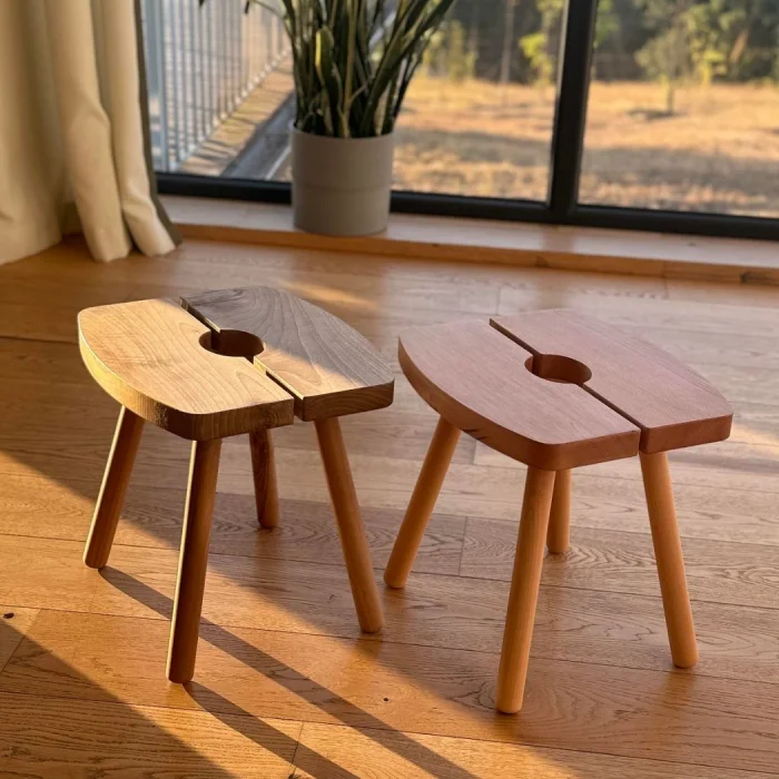 Almond Solid Walnut Side Table - 2