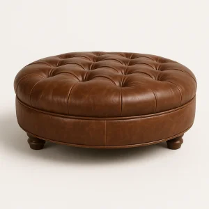 Windsor Leather Pouf