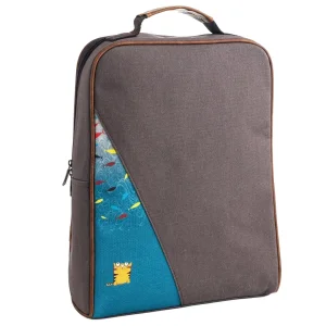 Modern Minimal Design Anthracite Canvas Laptop & Backpack With Cat Pattern And Artistic Panel
