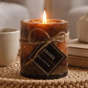 Kahve Kokulu Sütun Mum