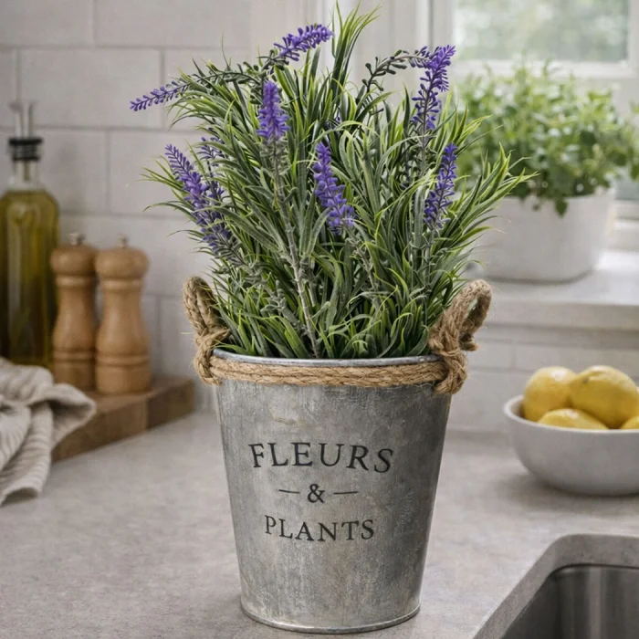 Potted Faux Lavender Plant image 1