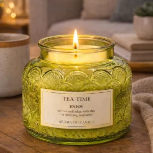Tea Time Kokulu Cam Mum
