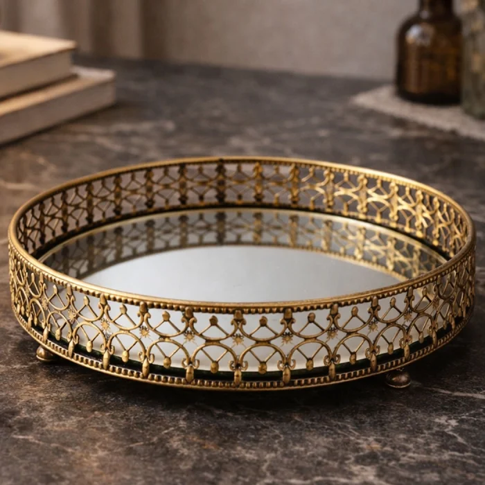 Vintage Glass-based Decorative Tray image 1