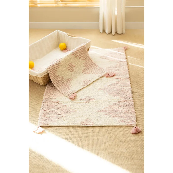 Mistic 2'li Set Bath Mat %100 Cotton 40x60 + 60x90 Pink image 3