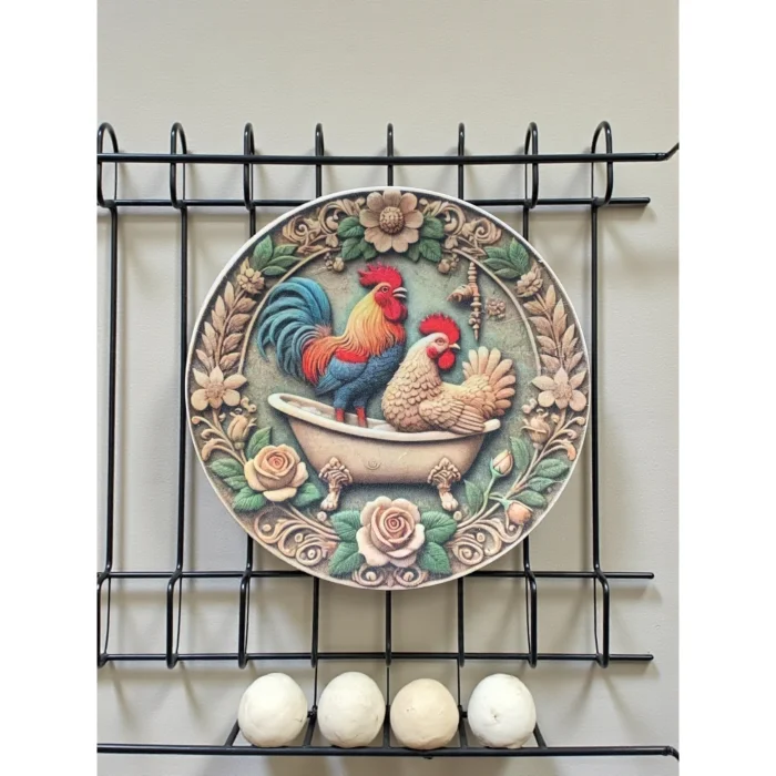 Chicken Pattern Decorative Wall Plate - Kitchen Decor 26cm image 2