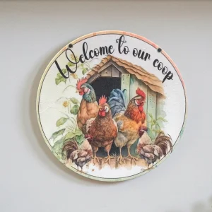Chicken Pattern Decorative Wall Plate - Kitchen Decor 26cm