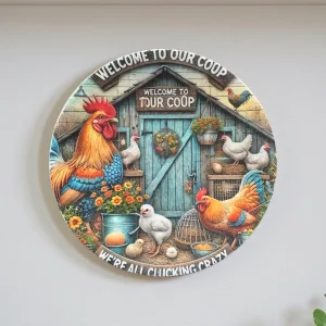 Chicken Pattern Decorative Wall Plate - Kitchen Decor 26cm
